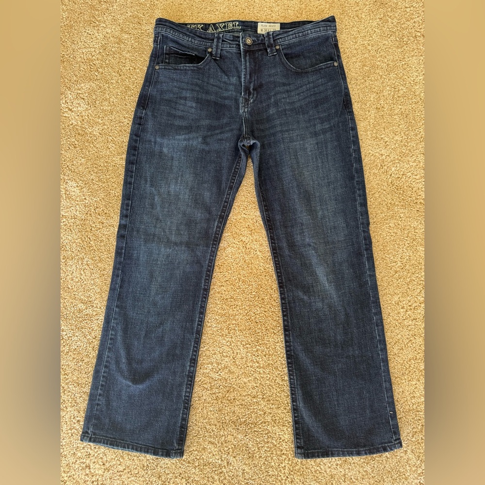 T.K. Axel Men’s Slim Boot Cut Jeans 36x32 – Dark Wash Denim